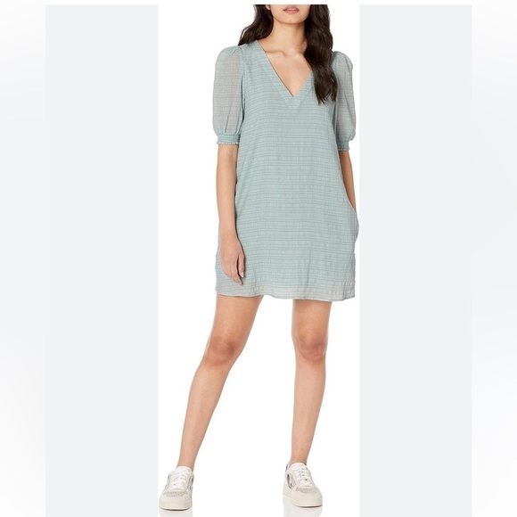 BB Dakota by Steve Madon Mint Green Puff Sleeve T-Shirt Dress w Pockets Medium - Picture 1 of 8